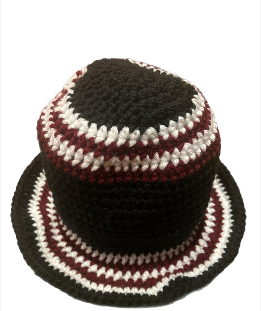 Stripes Black Bucket Hat  ￼