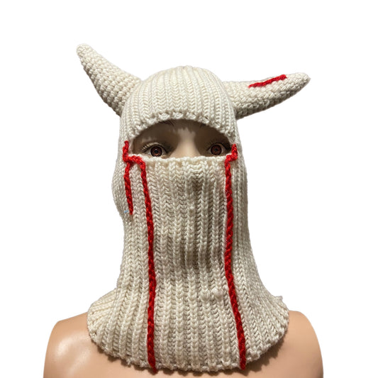 White Devilish Ski Mask